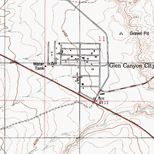Topographic Map of Big Water Post Office, UT