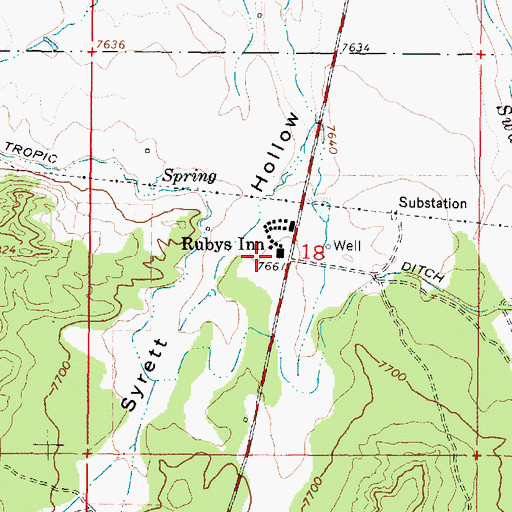 Topographic Map of CPU Ruby's Inn Post Office, UT