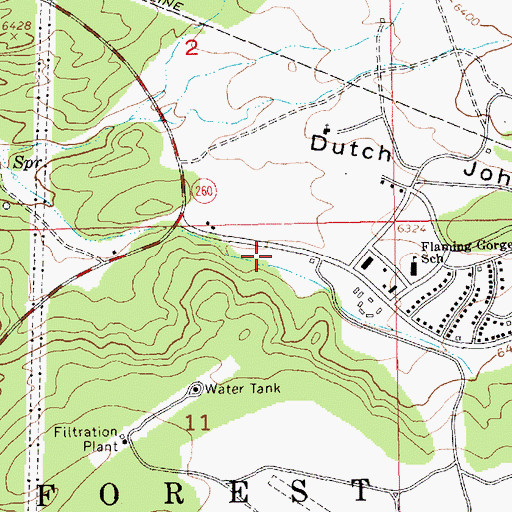 Topographic Map of Dutch John Post Office, UT