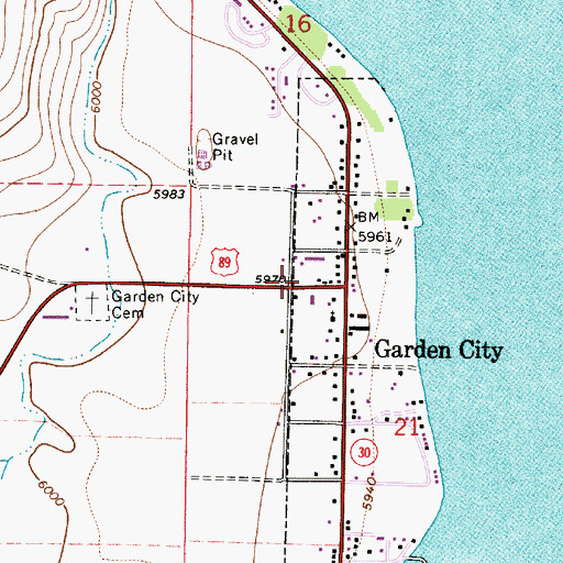 Topographic Map of Garden City Post Office, UT