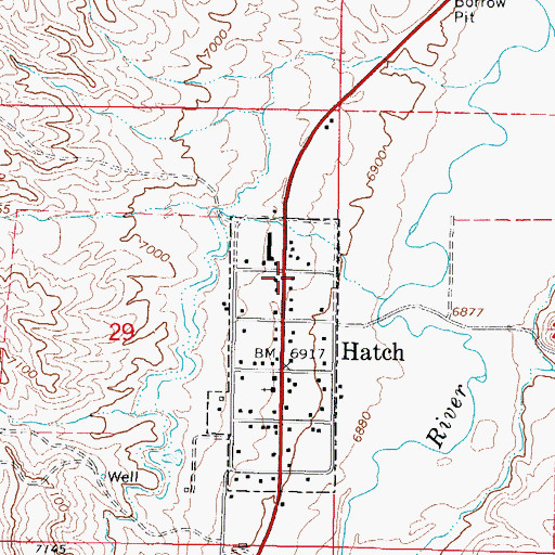 Topographic Map of Hatch Post Office, UT