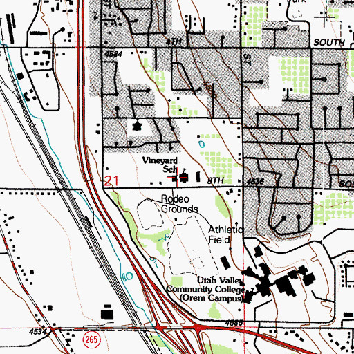 Topographic Map of Utah Valley University Post Office, UT