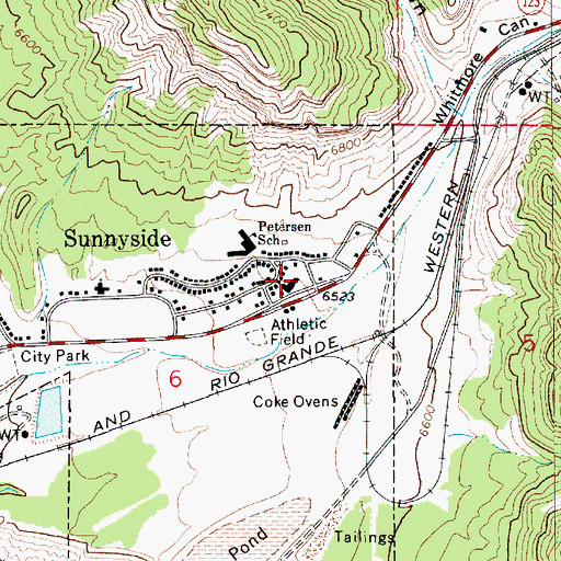 Topographic Map of Sunnyside Post Office, UT