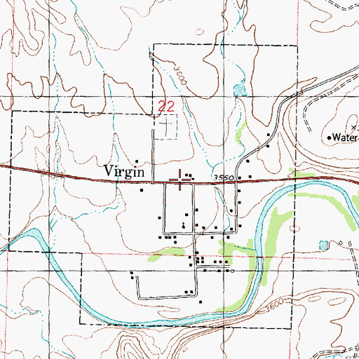 Topographic Map of Virgin Post Office, UT