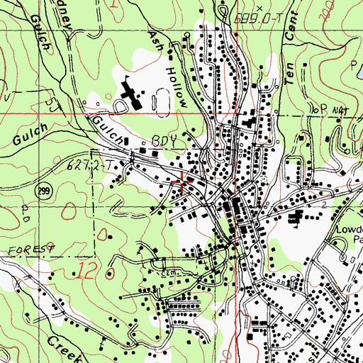 Topographic Map of Weaverville Ranger District Station, CA