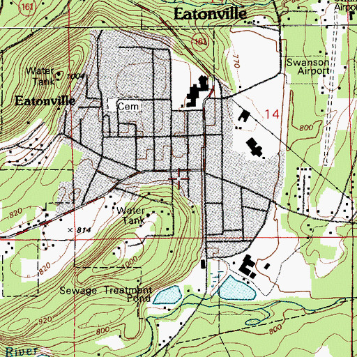 Topographic Map of Eatonville Post Office, WA