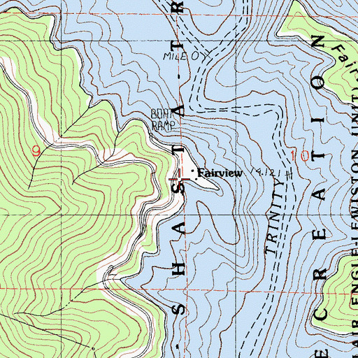 Topographic Map of Fairview, CA