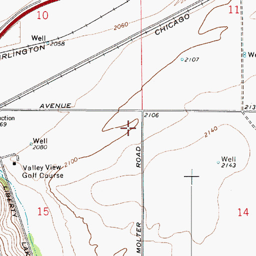 Topographic Map of Liberty Lake Post Office, WA