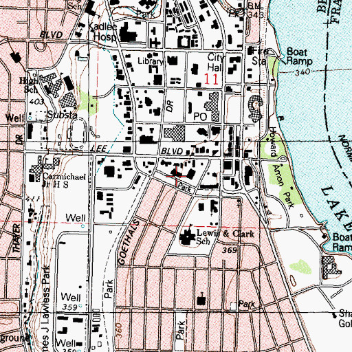 Topographic Map of Richland Post Office, WA