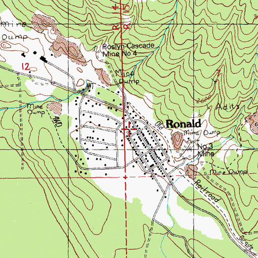 Topographic Map of Ronald Post Office, WA