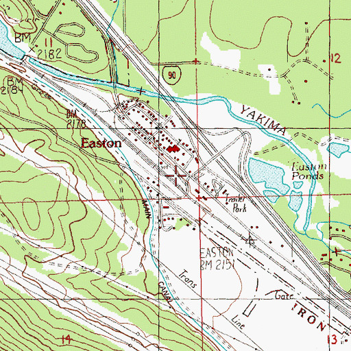Topographic Map of Easton Post Office, WA