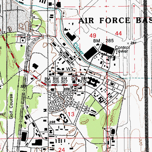Topographic Map of McChord AFB Post Office, WA