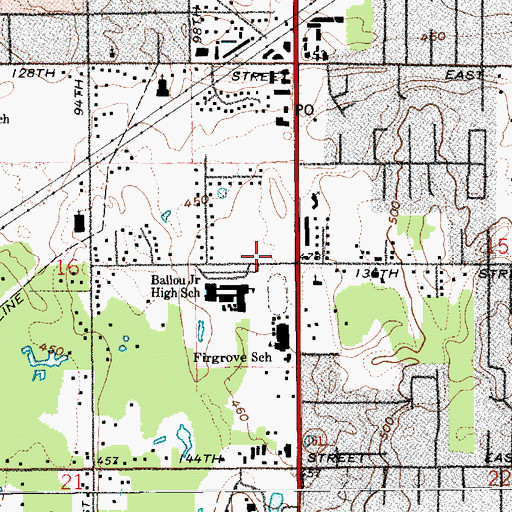 Topographic Map of South Hill Post Office, WA