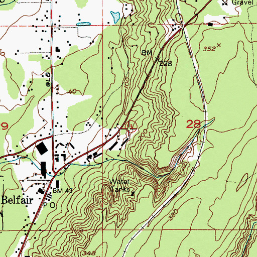 Topographic Map of Belfair Post Office, WA