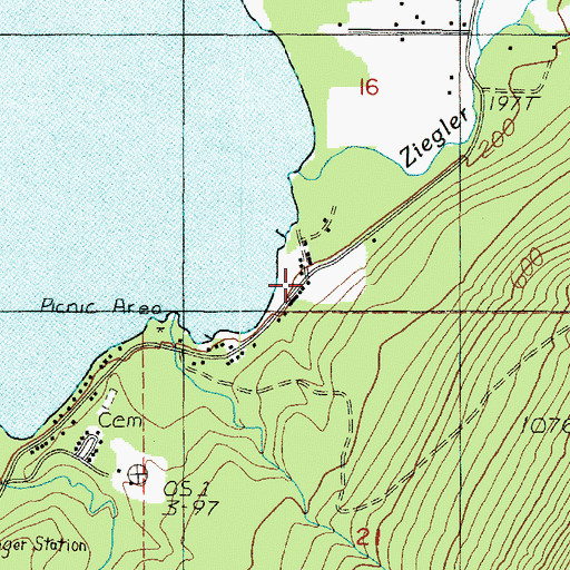 Topographic Map of Quinault Post Office, WA