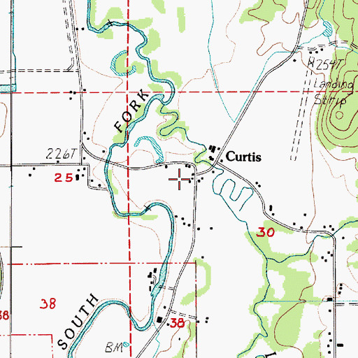 Topographic Map of Curtis Post Office, WA