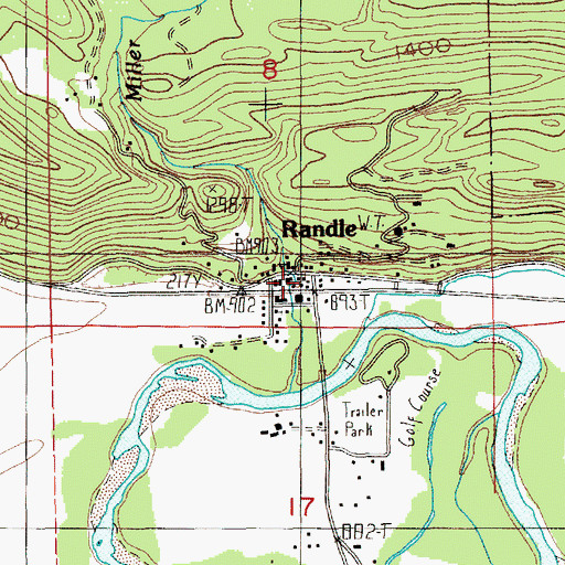 Topographic Map of Randle Post Office, WA