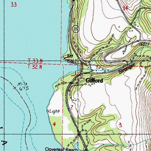 Topographic Map of Gifford Post Office, WA