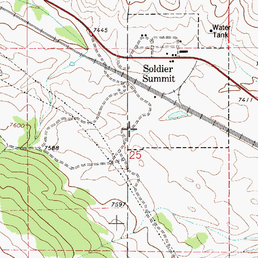 Topographic Map of Soldier Summit Cemetery, UT