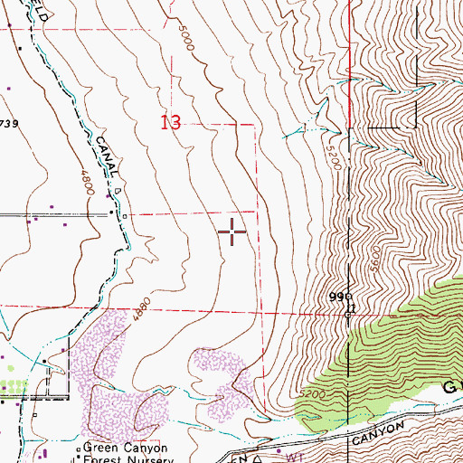 Topographic Map of North Logan Memorial Park Cemetery, UT