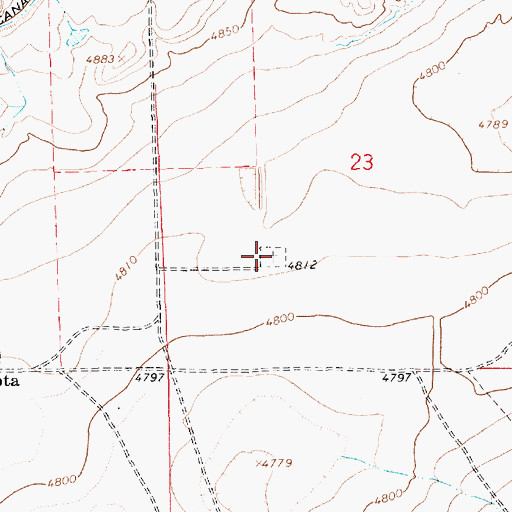 Topographic Map of Leota Cemetery, UT