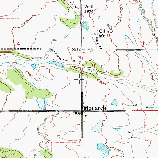 Topographic Map of Monach Cemetery, UT