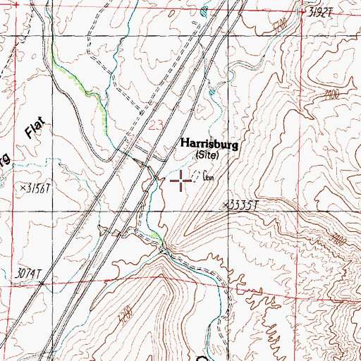 Topographic Map of Harrisburg Cemetery, UT