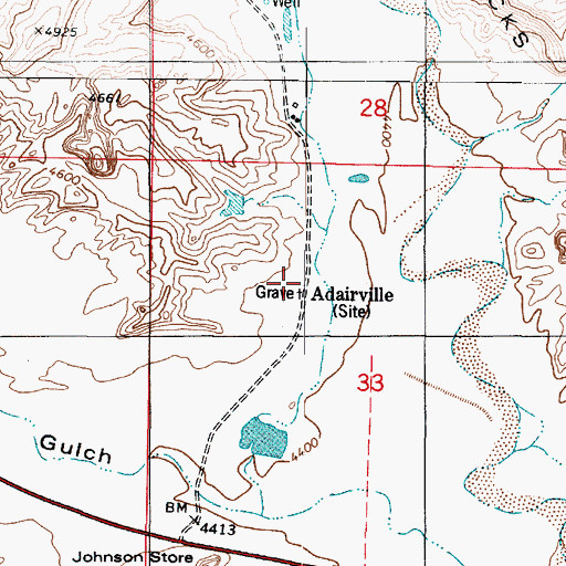 Topographic Map of Adairville Cemetery, UT