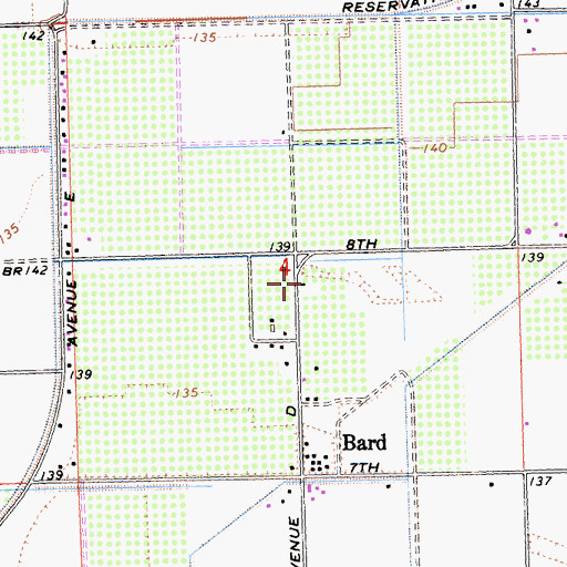 Topographic Map of Bard Post Office, CA