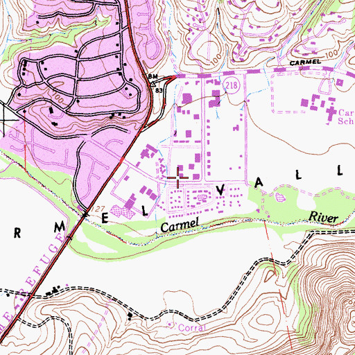 Topographic Map of Carmel Post Office, CA