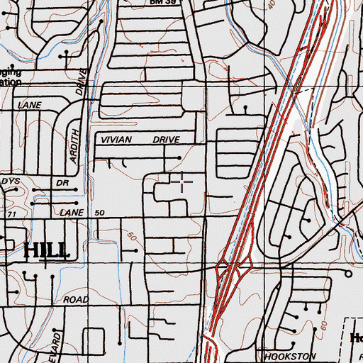 Topographic Map of Pleasant Hill Post Office, CA