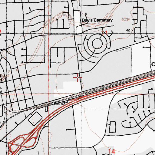 Topographic Map of Davis Post Office, CA
