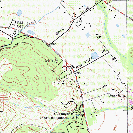 Topographic Map of California Department of Forestry and Fire Protection Sonoma - Lake - Napa Headquarters, CA