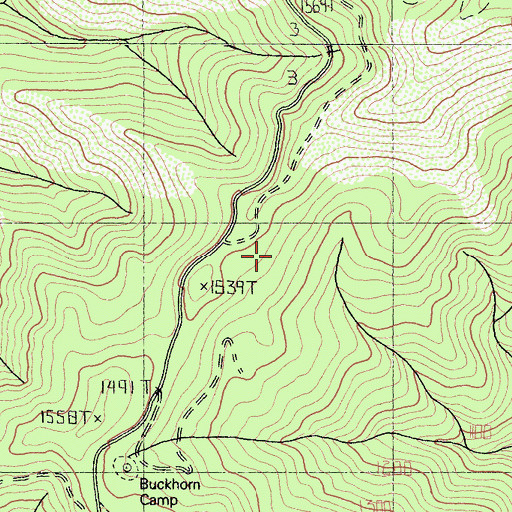 Topographic Map of Green Mountain Trailhead Parking, CA