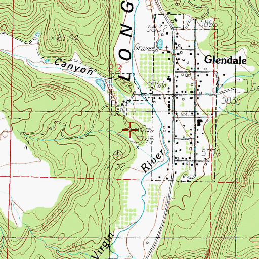 Topographic Map of Harris Cemetery, UT