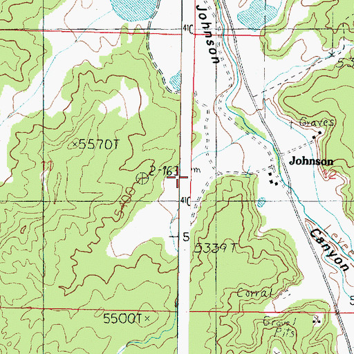Topographic Map of Johnson Cemetery, UT