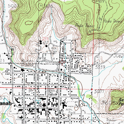 Topographic Map of Kanab Pioneer Park Cemetery, UT