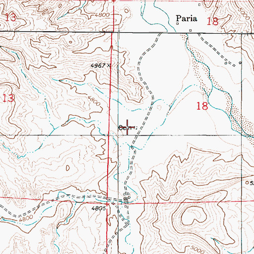 Topographic Map of Pahreah Cemetery, UT