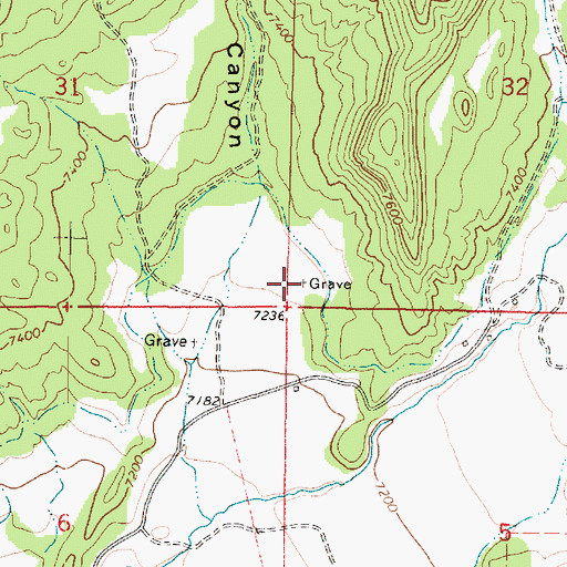 Topographic Map of Roundy / Johnson Cemetery, UT