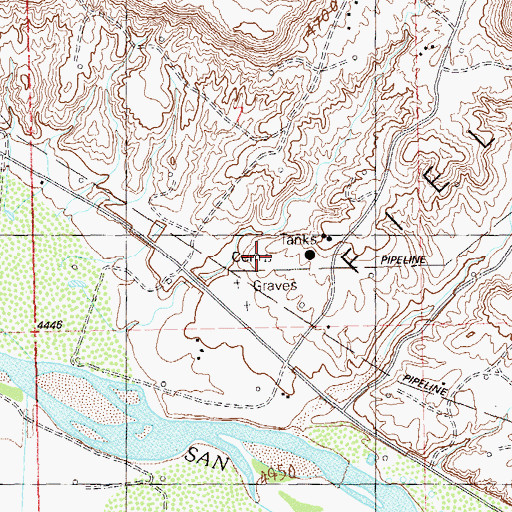 Topographic Map of Aneth Area Buials Cemetery, UT