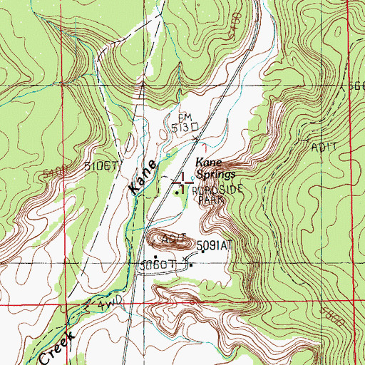 Topographic Map of Hole 'n the Rock Cemetery, UT