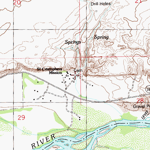 Topographic Map of Saint Christopher's Cemetery, UT