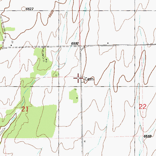 Topographic Map of Urado Cemetery, UT