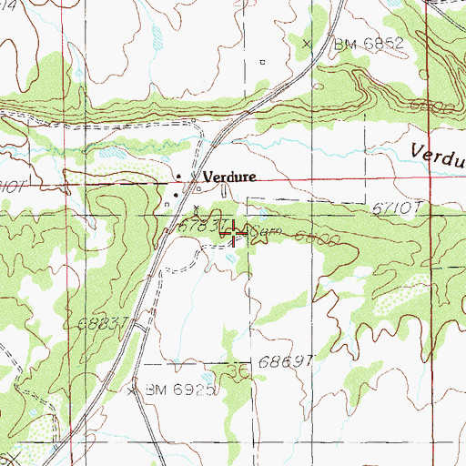 Topographic Map of Verdure Cemetery, UT