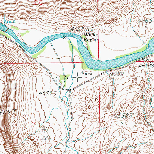 Topographic Map of Red Cliffs Cemetery, UT