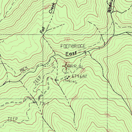 Topographic Map of East Fork Trailhead Parking, CA