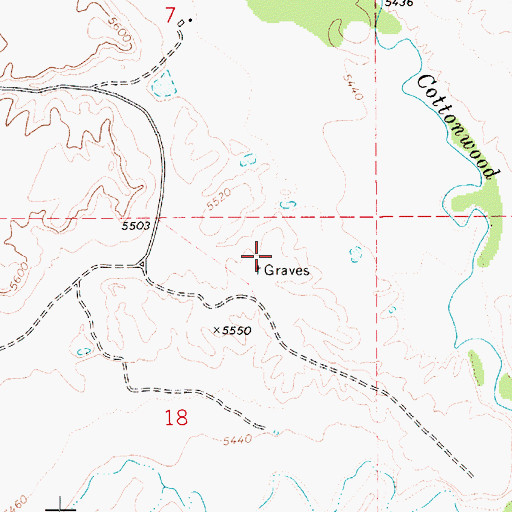 Topographic Map of Wilsonville Cemetery, UT