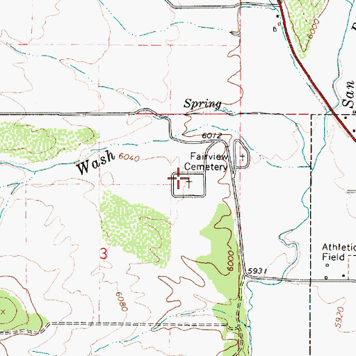 Topographic Map of Fairview Upper Cemetery, UT