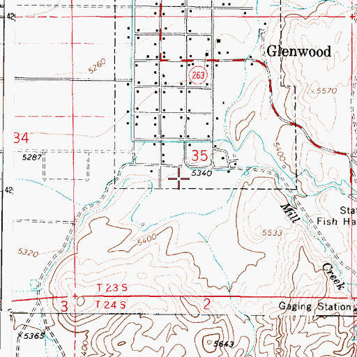 Topographic Map of Glenwood Pioneer Cemetery, UT