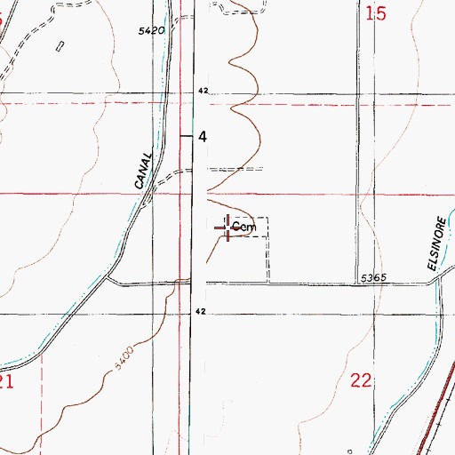 Topographic Map of Central Valley Cemetery, UT